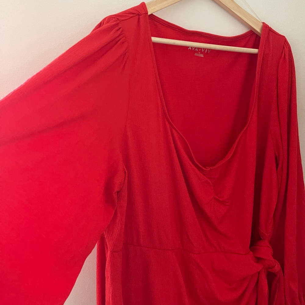 Ava & Viv Faux-Wrap Dress